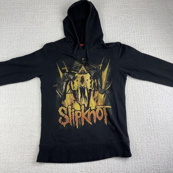 VTG Y2K Goth Slipknot Metal Band Women’s Hoodie Distressed Sweatshirt Size M - Picture 7 of 16
